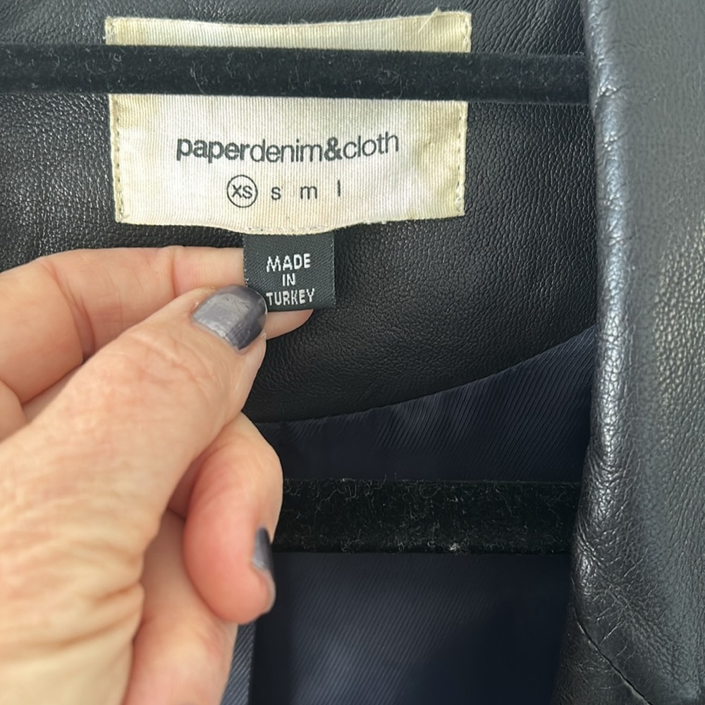 Black Leather Jacket Size Extra Small - image 3